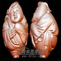 zh-025何仙姑核雕立体圆雕图