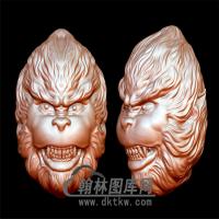 zh-001大圣头雕立体圆雕图