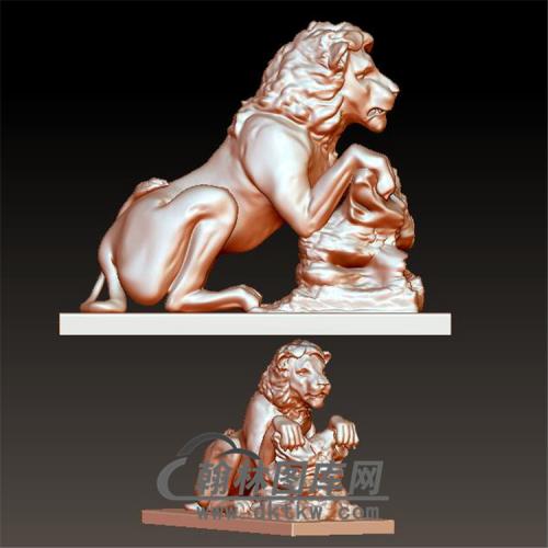 狮子雕塑立体圆雕图(YSZ-016)