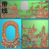 园林寿盒精雕图(GHH-088)
