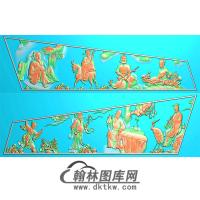 八仙棺材侧板精雕图（GC-016）