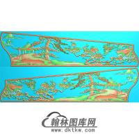 山水棺材侧板精雕图（GC-080）
