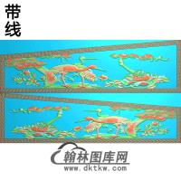 松树仙鹤 2侧板精雕图（GC-089）