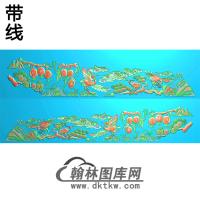 仙鹤棺材侧板 精雕图（GC-099）