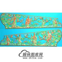 新改八仙全板侧板右精雕图（GC-102）