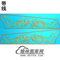双凤棺材侧板精雕图（GC-109）