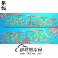 双凤棺材侧板精雕图(GC-120)