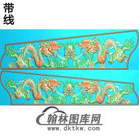 双龙侧板棺材板精雕图（GC-122）