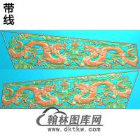 双龙棺材侧板精雕图（GC-123）