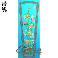 荷花棺材盖精雕图（GC-060）