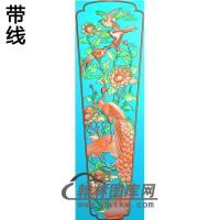 牡丹花鸟棺材盖精雕图（GC-075）
