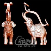 如意大象摆件立体圆雕图(YBF-033)