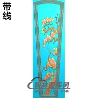 松树仙鹤 盖板精雕图（GC-090）