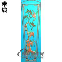 松树仙鹤棺材盖精雕图（GC-094）