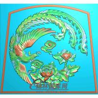 麻姑棺材前档堵头精雕图（GC-067）