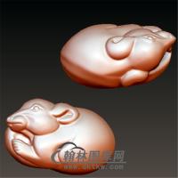 老鼠手把件立体圆雕图(YS-006)