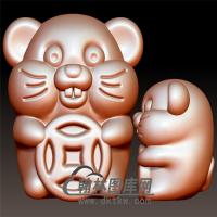 数钱老鼠立体圆雕图(YS-011)