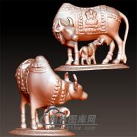 母子情深牛立体圆雕图(YN-011)