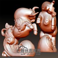牛摆件立体圆雕图(YN-030)