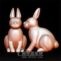 坐着的兔子立体圆雕图(YT-017)