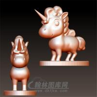 独角兽小马立体圆雕图(YM-016)