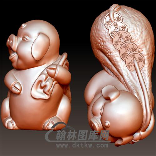 福袋猪立体圆雕图(YZ-002)