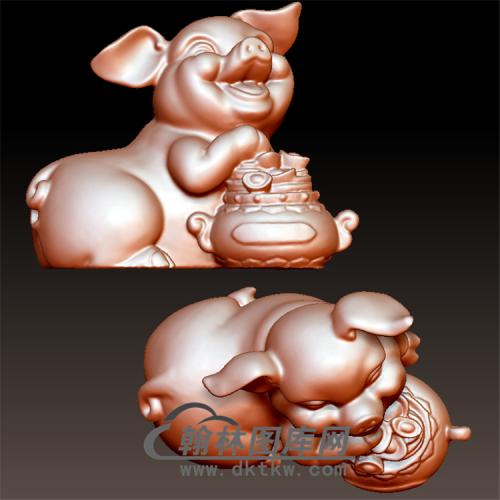 猪立体圆雕图(YZ-015)