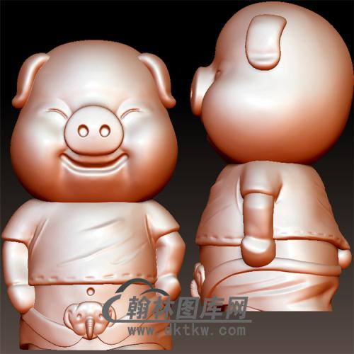 萌小猪立体圆雕图(YZ-016)