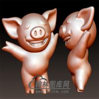 可爱小猪立体圆雕图(YZ-026)