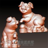 小福猪立体圆雕图(YZ-034)