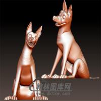 狗立体圆雕图(YG-035)