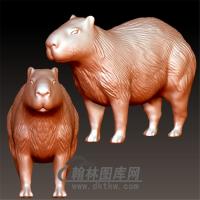 水豚立体圆雕图(YDW-021)