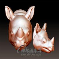 犀牛立体圆雕图(YDW-092)