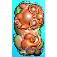 立体貔貅手把件精雕图（PX-143)