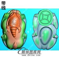 玉雕双面貔貅挂件带线精雕图（PX-154)