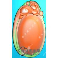 玉雕貔貅兽瓜挂件精雕图（PX-148)