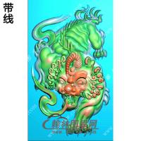 招财貔貅46牌带线精雕图（PX-045)