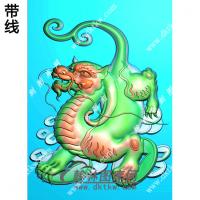 貔貅46牌挂件带线精雕图（PX-080)