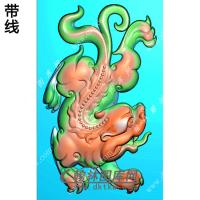 貔貅挂件带线精雕图（PX-058)