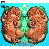 貔貅挂件图带线精雕图（PX-044)