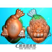 双面蟾蜍把件扫描图精雕图（JC-021)