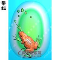椭圆青蛙挂件带线精雕图（JC-013)