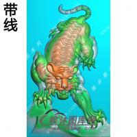 下山老虎46牌带线精雕图（GH-039)