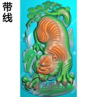 下山老虎牌子带线精雕图（GH-040)