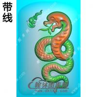 福在眼前蝙蝠蛇挂件带线精雕图（GS-050)