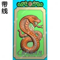 蛇牌挂件带线精雕图（GS-044)