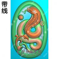 椭圆凹底蛇挂件带线精雕图（GS-022)