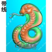 玉雕生肖蛇牌挂件带线精雕图（GS-051)