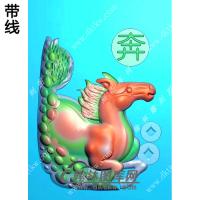 奔马挂件带线精雕图（GM-098)