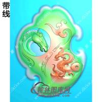 龙马精神挂件带线精雕图（GM-106)